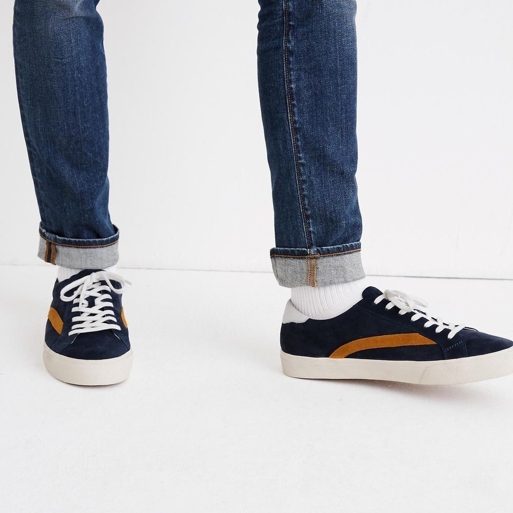 Madewell Blue Sidewalk Low top Sneakers Suede 8